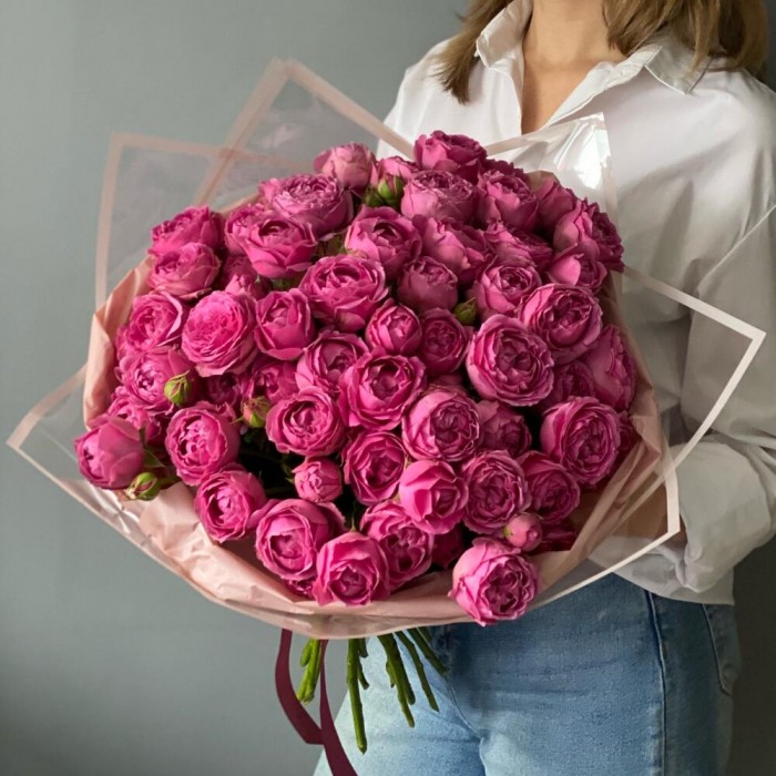 Букет «Розовых пионовидных роз»