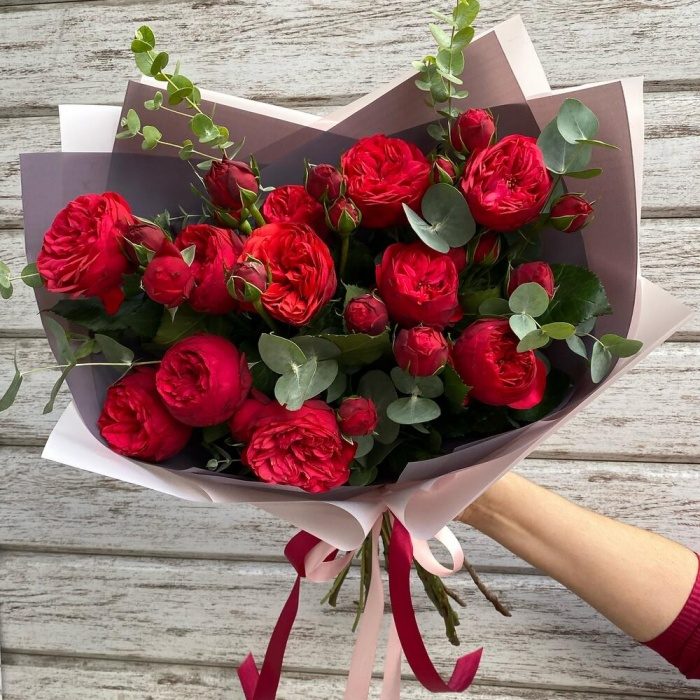 Букет «Красных пионовидных роз», фото 4