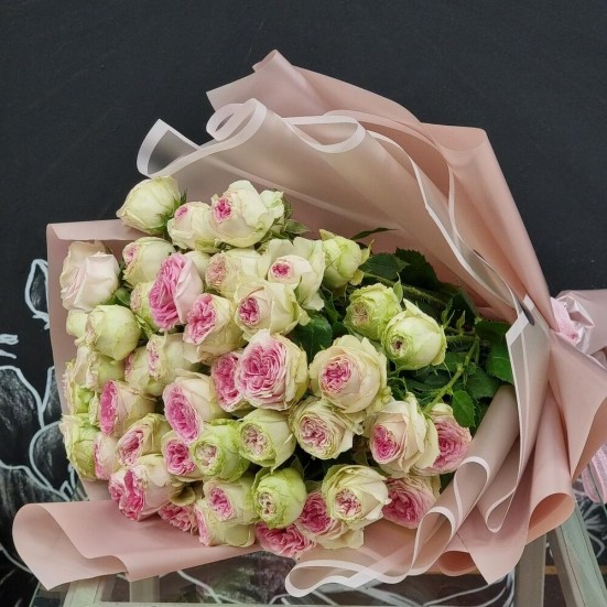 Букет «9 пионовидных кустовых роз» - фото 2